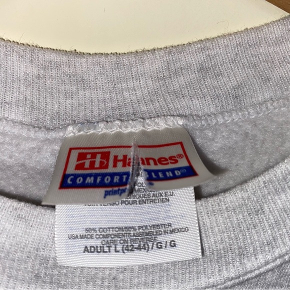 Vintage Large Myrtle Beach Embroidered Lighthouse Pullover Light Gray Sweatshirt - Picture 7 of 8